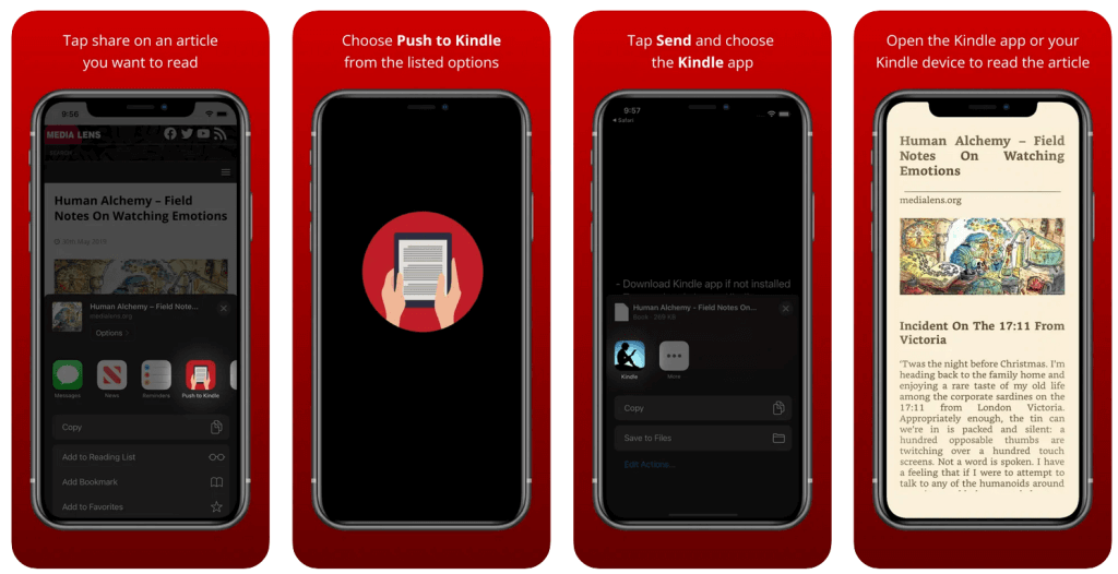 Push to Kindle iOS screenshots