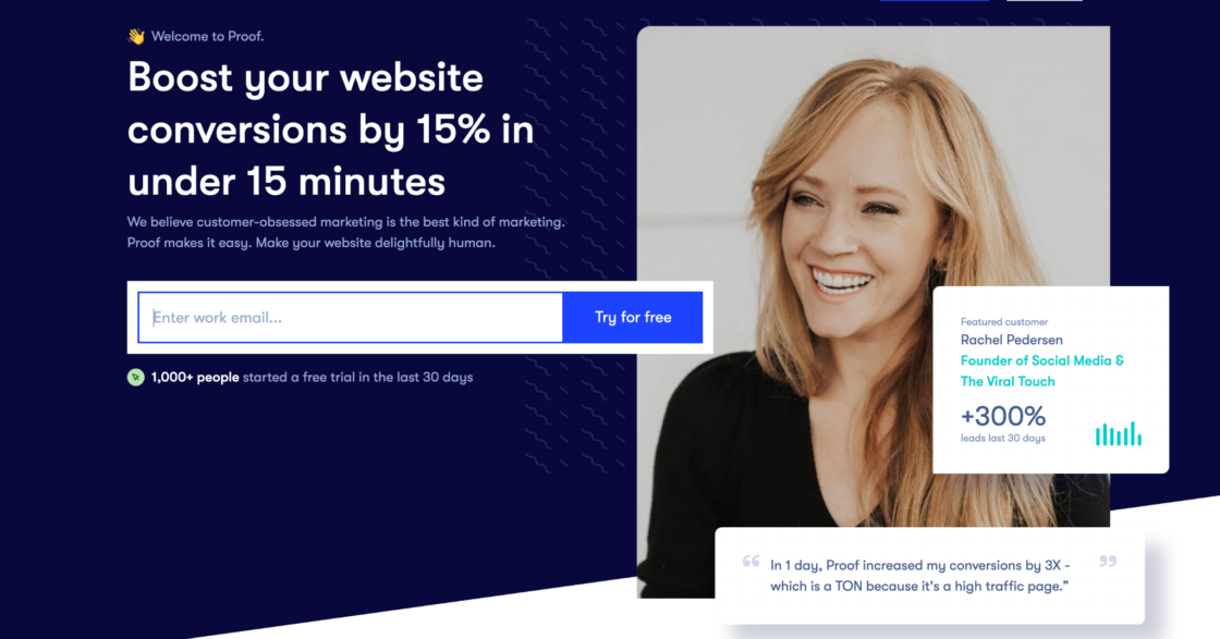 Proof is an all-in-one toolkit for optimizing your website with instant notifications and social proof