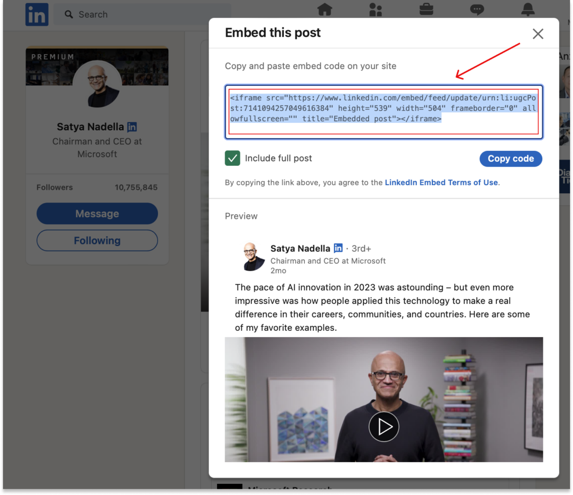 Add LinkedIn Posts to a WordPress Site Without Any Aggregator Tools Step 3