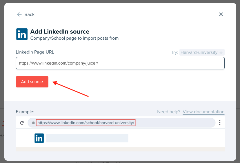 embed LinkedIn company feed on WordPress Step 5